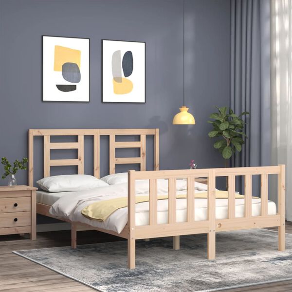 vidaXL Bed Frame without Mattress 140x200 cm Solid Wood Pine