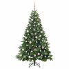 vidaXL Artificial Christmas Tree with 300 LEDs Green 180 cm PE and PVC