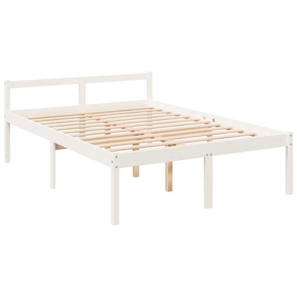 vidaXL Senior Bed without Mattress White 140x190cm Solid Wood Pine