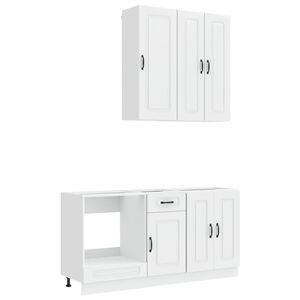 vidaXL Kitchen Unit KALMAR 5 pcs High Gloss White Engineered Wood