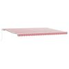 vidaXL Retractable Awning Manual Red and White 500 x 350 cm