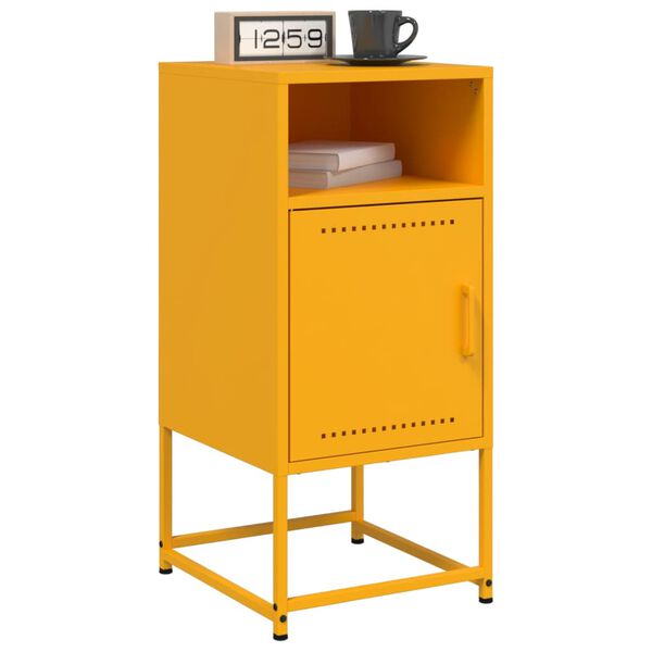 vidaXL Bedside Cabinets 2 pcs Mustard Yellow 36x39x78 cm Steel