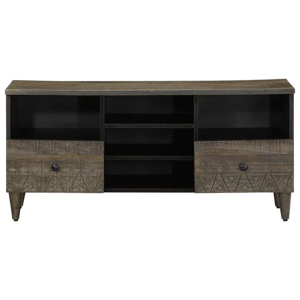 vidaXL TV Cabinet Black 100x33x46 cm Solid Wood Mango