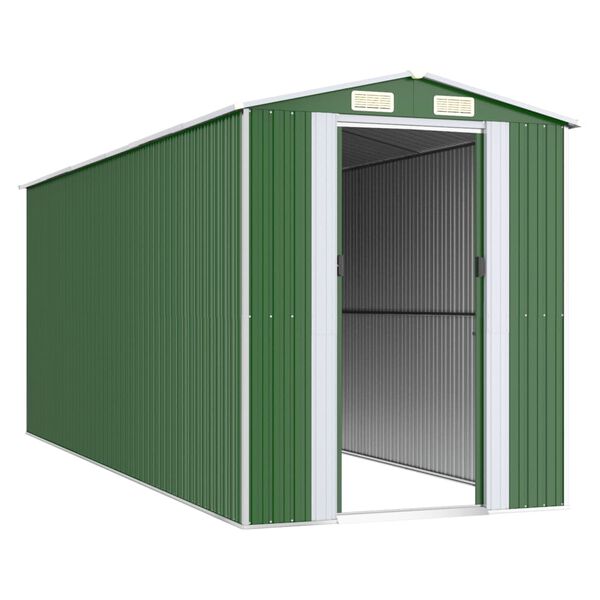 vidaXL Garden Shed Green 192x523x223 cm Galvanised Steel