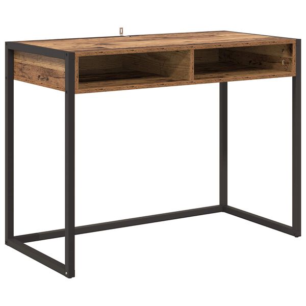vidaXL Desk with Storage Old Wood 100 x 50 x 75 cm Engineered Wood