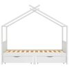 vidaXL Kids Bed Frame with Drawers White Solid Pine Wood 90x200 cm