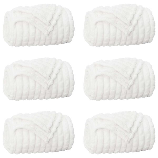 vidaXL Throw Blankets 6 pcs White 240 x 220 cm Fleece