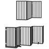vidaXL Dog Gate with Door Foldable 12 Panels Black 600 cm Poplar Wood