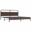 vidaXL Metal Bed Frame without Mattress Brown Oak 183x213 cm