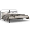 vidaXL Metal Bed Frame without Mattress with Headboard Black 200x200cm
