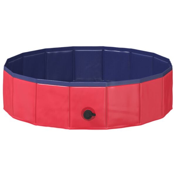 vidaXL Foldable Dog Swimming Pool Red and Blue 80 x 80 x 20 cm PVC