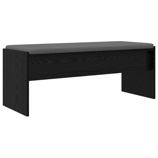 vidaXL Hall Bench with Cushion Black Oak 103 x 38 x 40 cm