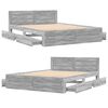 vidaXL Bed Frame with Headboard without Mattress Grey Sonoma 150x200 cm King Size