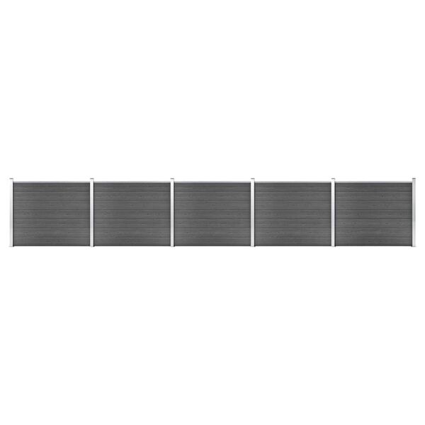 vidaXL Fence Panel Set WPC 872x146 cm Black