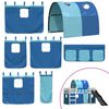 vidaXL Bunk Bed without Mattress with Slide and Curtains Blue 90x190 cm Single