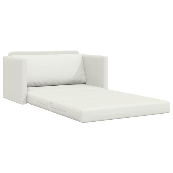 vidaXL Folding Sofa Bed White 124 x 71 x 78 cm PVC