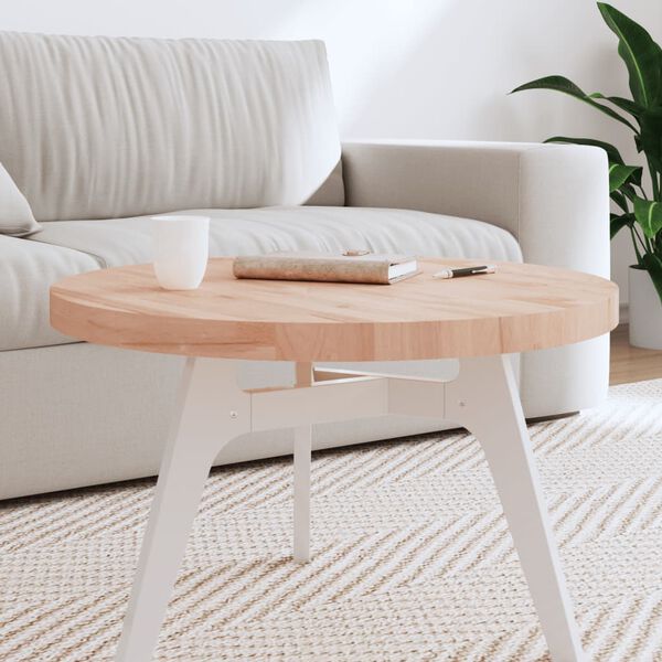 vidaXL Table Top &Oslash;70x4 cm Round Solid Wood Beech