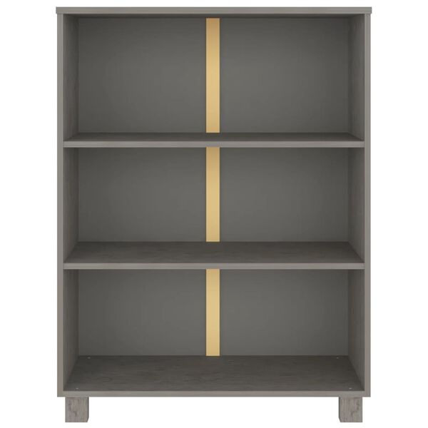 vidaXL Book Cabinet HAMAR Light Grey 85x35x112 cm Solid Wood Pine