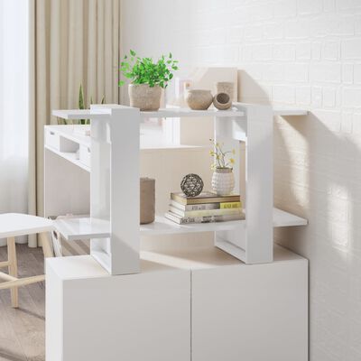 vidaXL Book Cabinet/Room Divider High Gloss White 80x30x51 cm