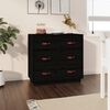 vidaXL Sideboard Black 80x40x75 cm Solid Wood Pine