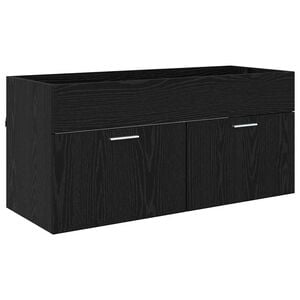 vidaXL Sink cabinet with Storage with Door Black Oak Engineered Wood