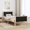 vidaXL Bed Frame with Headboard Black 90 x 190 cm Fabric