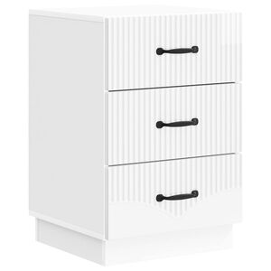 vidaXL Bedside Cabinet with Drawer High Gloss White 43 x 41 x 63.5 cm