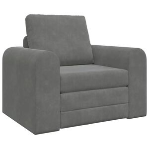 vidaXL Folding Sofa Bed Dark Grey 98 x 71 x 83 cm Velvet