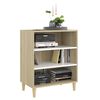 vidaXL Sideboard White and Sonoma Oak 57x35x70 cm Engineered Wood