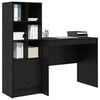 vidaXL Desk with Drawer 2 pcs Black Oak