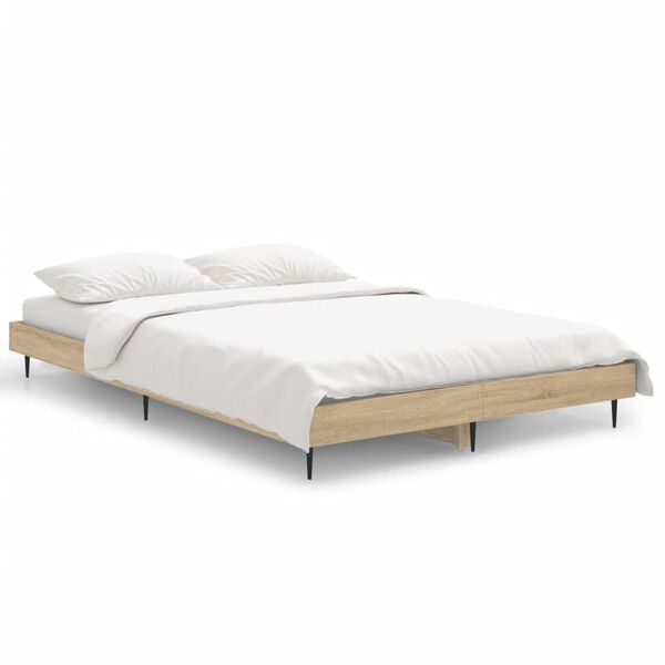 vidaXL Bed Frame without Mattress Sonoma Oak 120x190 cm Small Double Engineered Wood