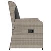 vidaXL Garden Bench with Cushion 2 pcs Light grey Poly rattan