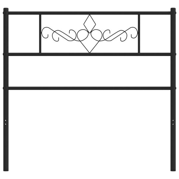 vidaXL Metal Headboard Black 80 cm