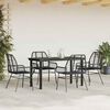 vidaXL 5 Piece Garden Dining Set Black Poly Rattan Glass