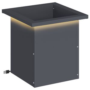 vidaXL Garden Planter with LED Antracite 30 x 30 x 30 cm Steel