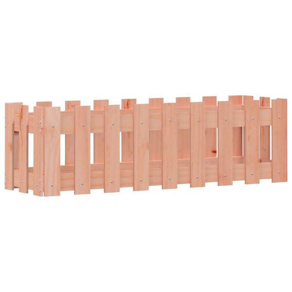 vidaXL Garden Raised Bed with Fence Design 100x30x30 cm Solid Wood Douglas