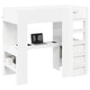 vidaXL Loft Bed Frame with Desk White 100 x 200 cm Engineered Wood