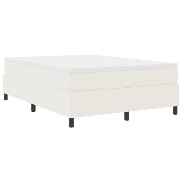 vidaXL Platform Bed Frame Cream 140 x 190 cm Fabric
