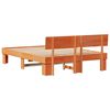 vidaXL Bed Frame with Headboard Wax Brown 140 x 200 cm Solid Pine Wood
