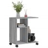 vidaXL Side Table with Wheels Grey Sonoma 50x30x55 cm Engineered Wood