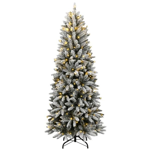 vidaXL Artificial Christmas Tree 300 LEDs and Flocked Snow 240 cm