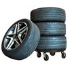 vidaXL Plant Trolleys with Wheels 2 pcs Diameter 40 cm Black 275 kg