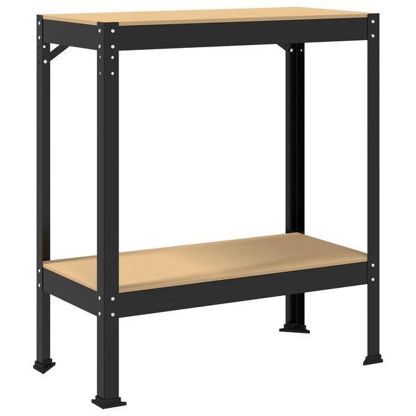 vidaXL Work Benches with Shelf Black 81 x 41 x 91 cm Engineered Wood