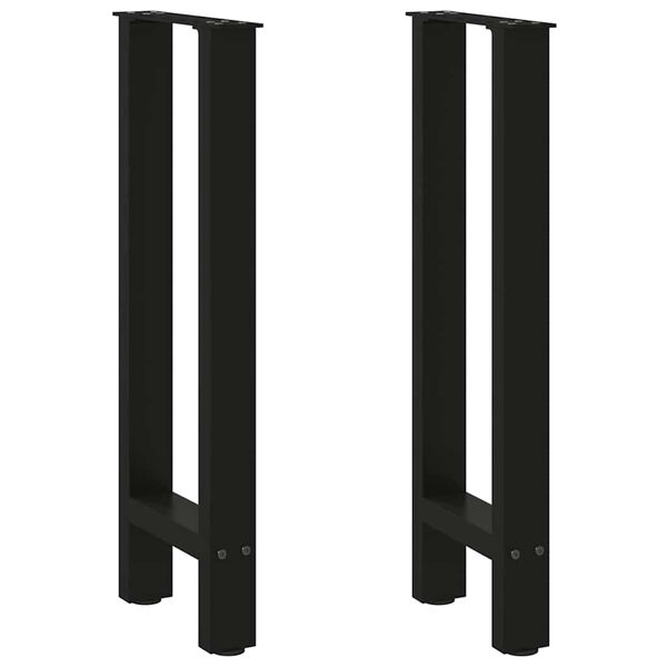 vidaXL Console Table Legs Black 2 pcs 38x(72-73) cm Steel