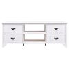 vidaXL TV Cabinet Antique White 108x30x40 cm Solid Paulownia Wood
