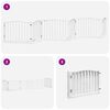 vidaXL Dog Gate with Door Foldable 6 Panels White 480 cm Poplar Wood
