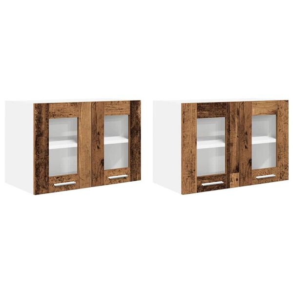 vidaXL Hanging Cabinet 2 pcs Old Wood 60 x 31 x 40 cm Engineered Wood