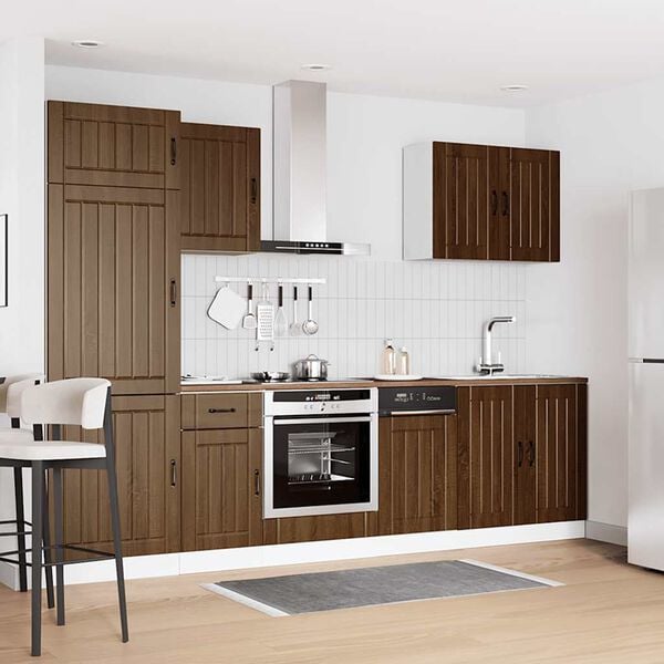 vidaXL 7 Piece Kitchen Cabinet Set Lucca Brown Oak Engineered Wood