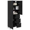 vidaXL Highboard with Drawer 2 pcs Black oak Engineered Wood and Glass
