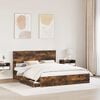 vidaXL Storage Bed with Drawer Smoked Oak 160 x 200 cm Engineered Wood